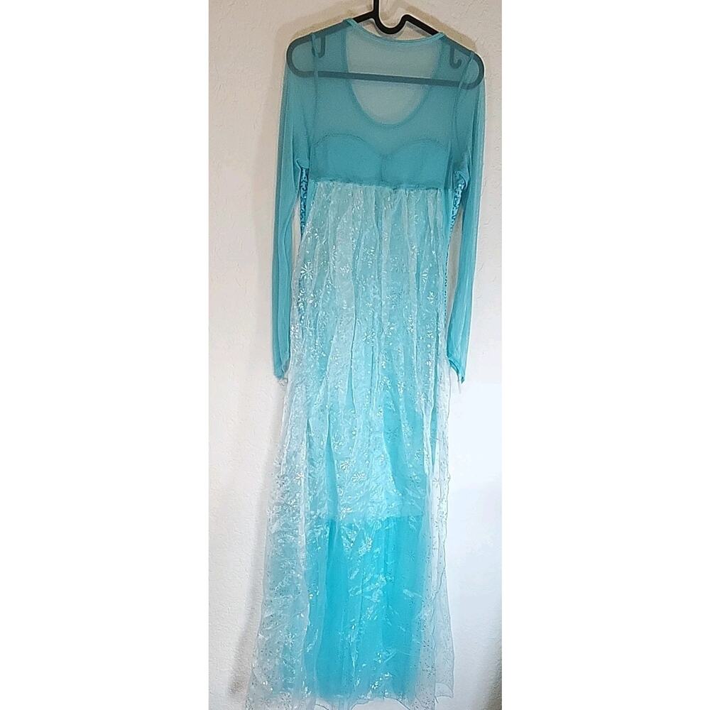Leg Avenue Blue Sequin Long Sleeve Princess Elsa Frozen Costume Dress, Size M - Picture 9 of 14
